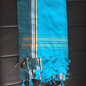 Large wrap/throw/beach mat/shawl/towel, blue plaid